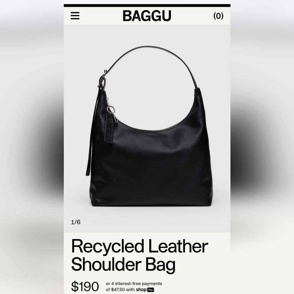 Baggu Recycled Leather Shoulder Bag